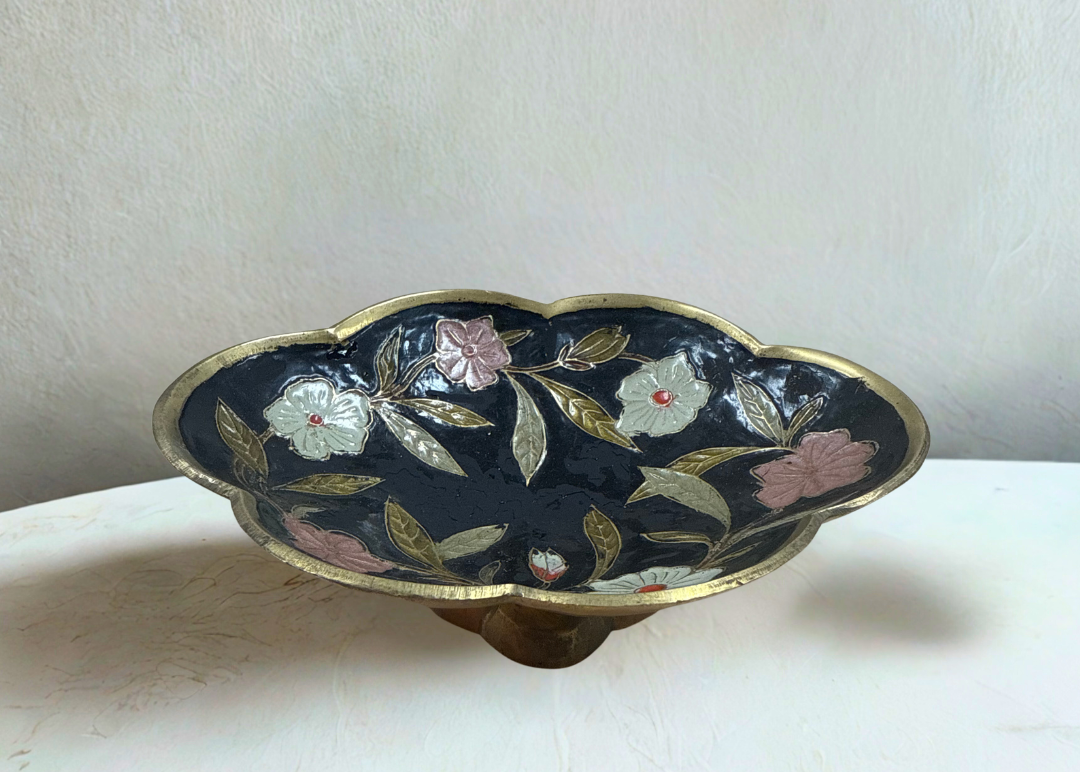 Hand-Painted Brass Bowl