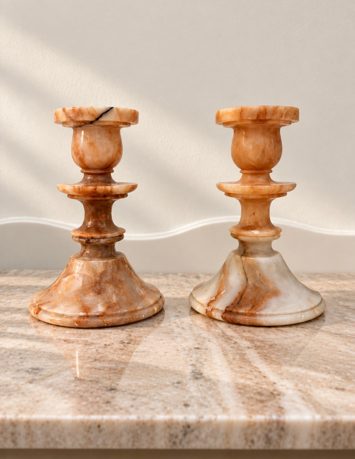 Peaches and Cream Candlesticks