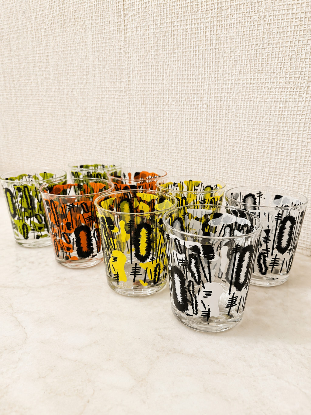 Retro cocktail glasses - set of 8