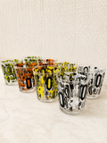 Retro cocktail glasses - set of 8