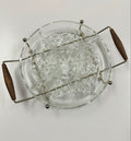Glass Tray with Wood-Handle Caddy