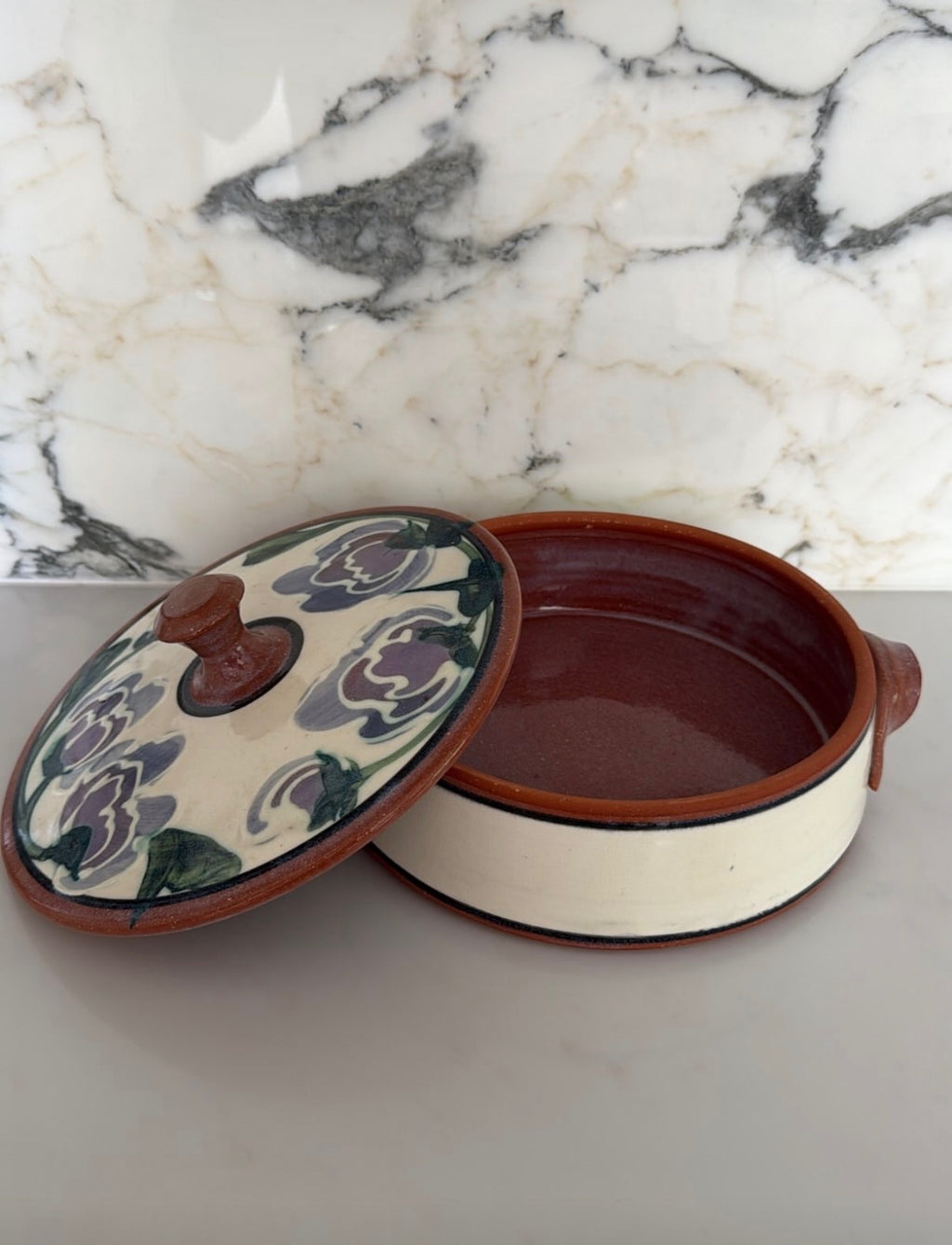 Floral Stoneware Dish