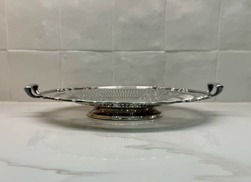 Vintage Silver Pierced Serving Tray