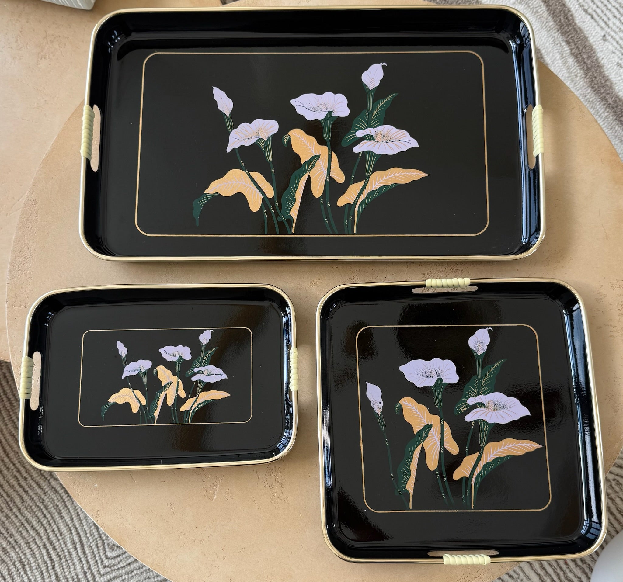 Calla Lily Nesting Tray Set (3 piece)