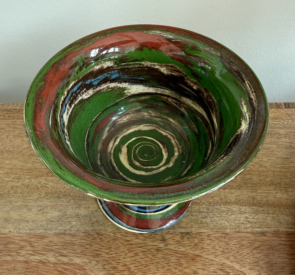 Tie-Dye Pedestal Bowl