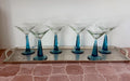 Sapphire Geo Martini Glasses - set of 6